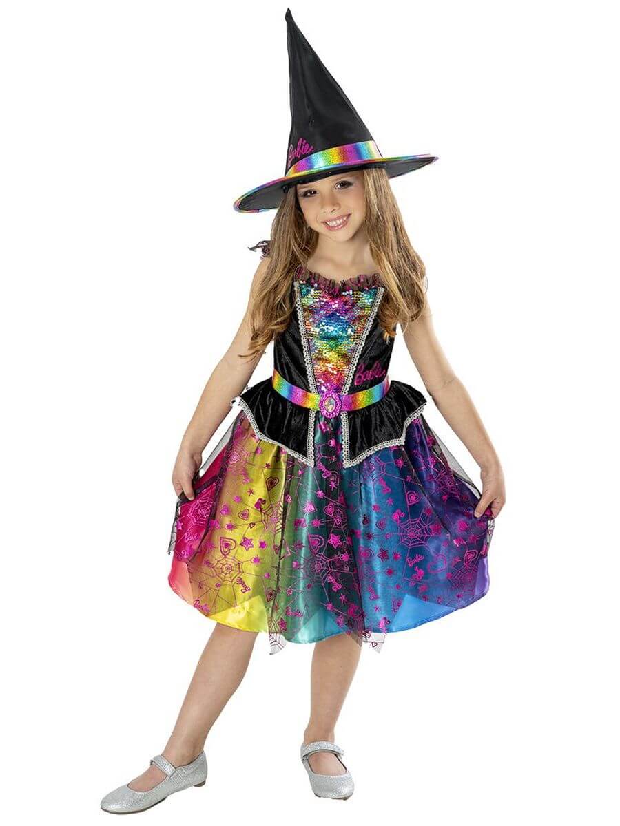 Costume Barbie Strega Halloween Bambina Ufficiale 3-8 anni - immagine 8