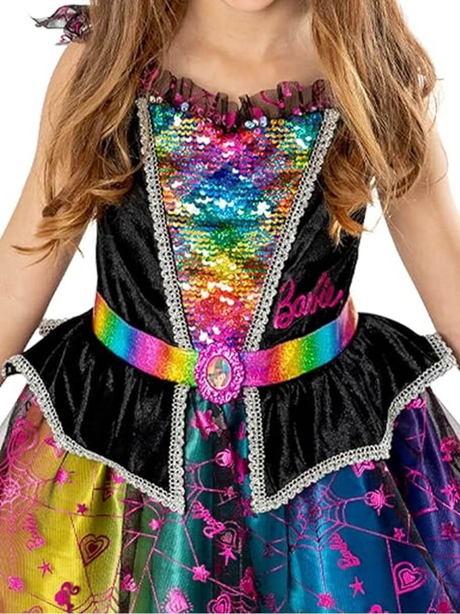 Costume Barbie Strega Halloween Bambina Ufficiale 3-8 anni - immagine 6