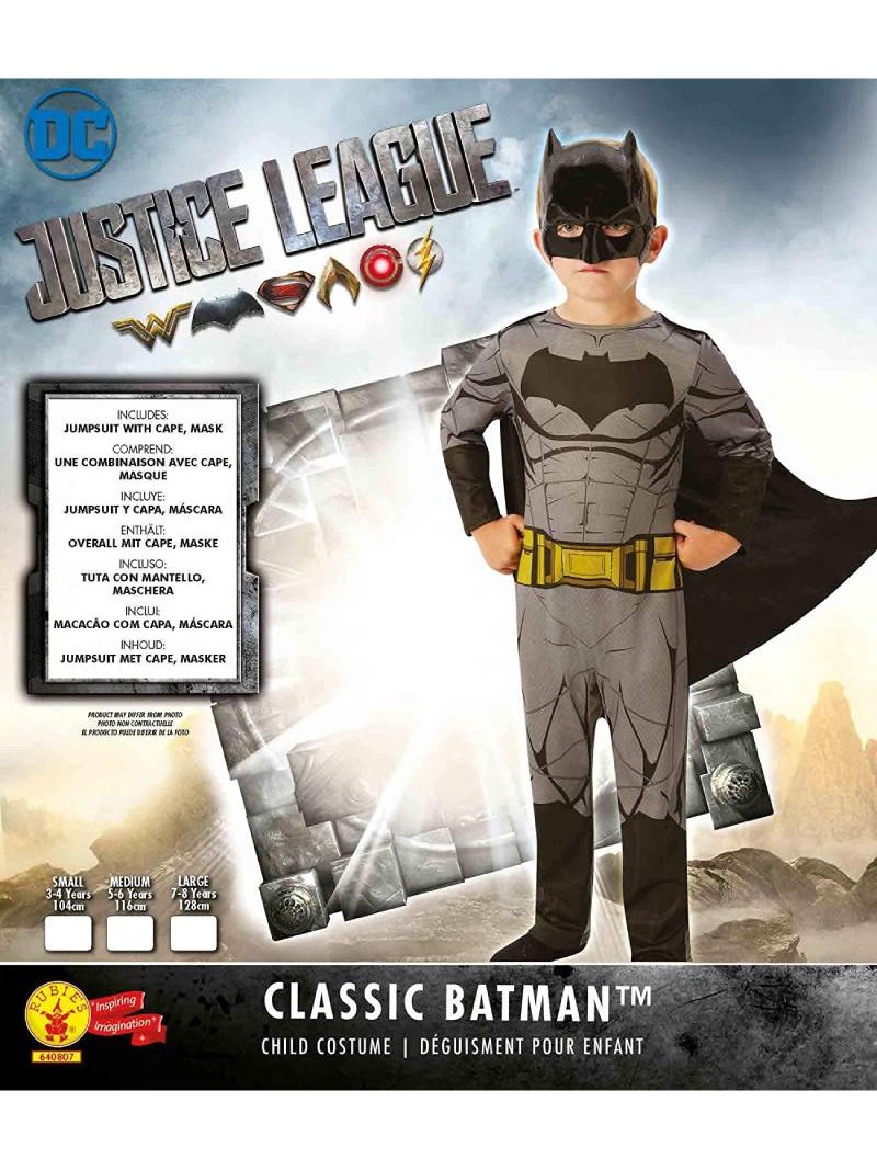 Costume Batman Bambino 7-8 Anni con Maschera - immagine 2