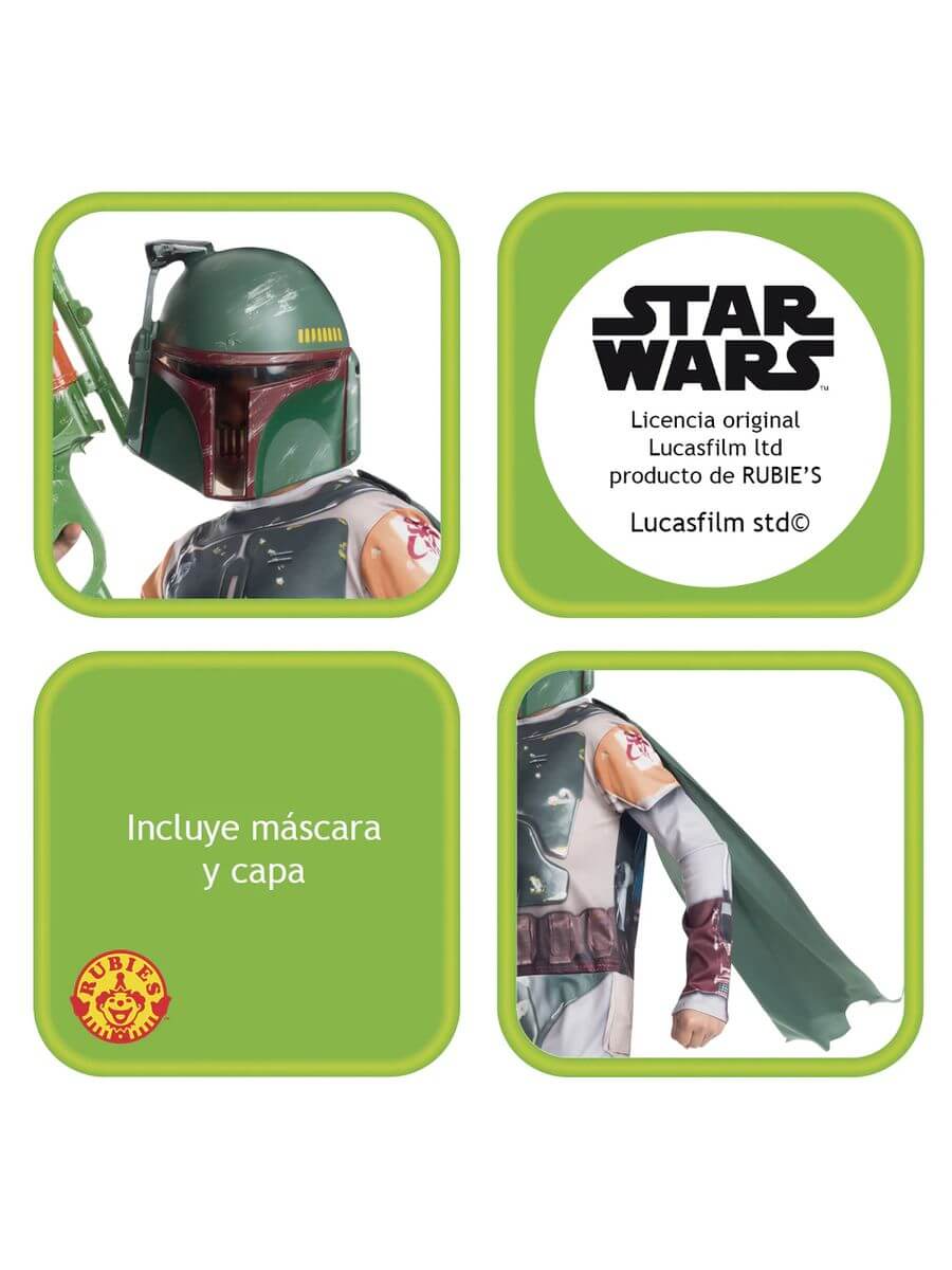 Costume Boba Fett Star Wars con Maschera Bambino - immagine 4