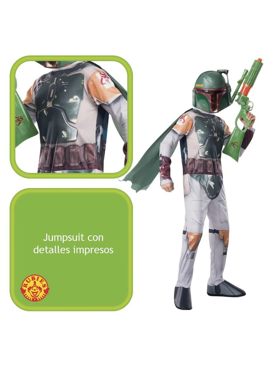 Costume Boba Fett Star Wars con Maschera Bambino - immagine 5