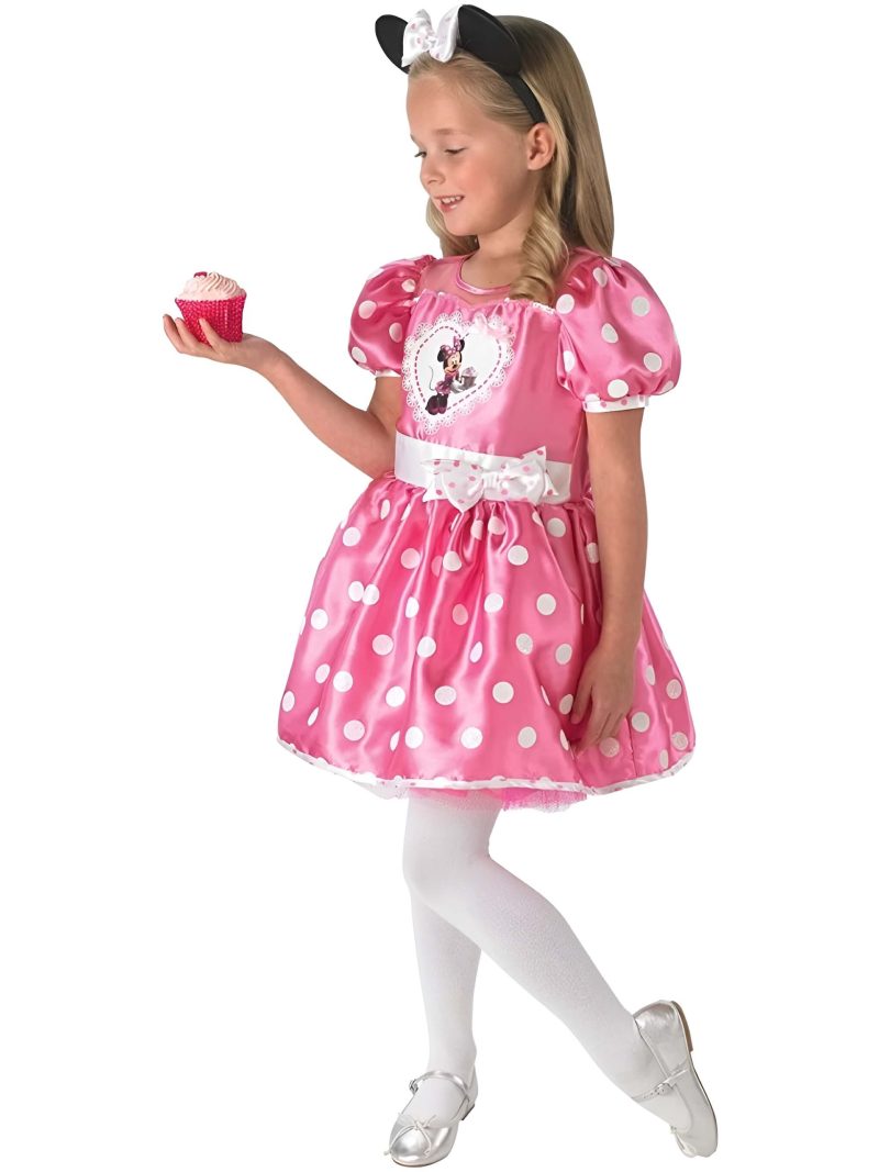 Costume Minnie Rosa Bambina Disney 7-8 Anni con Cerchietto