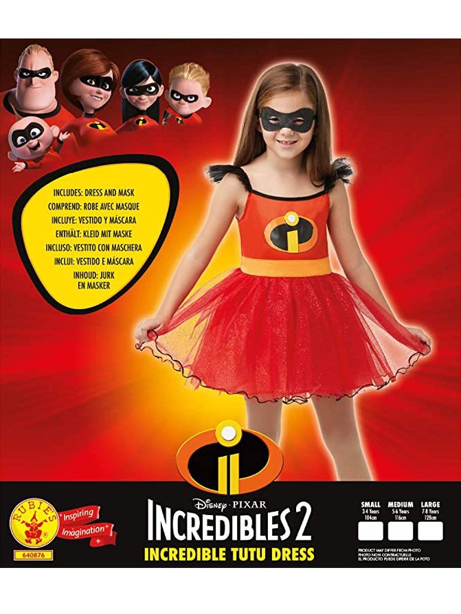 Costume Gli Incredibili Bambina Disney con Maschera - immagine 5