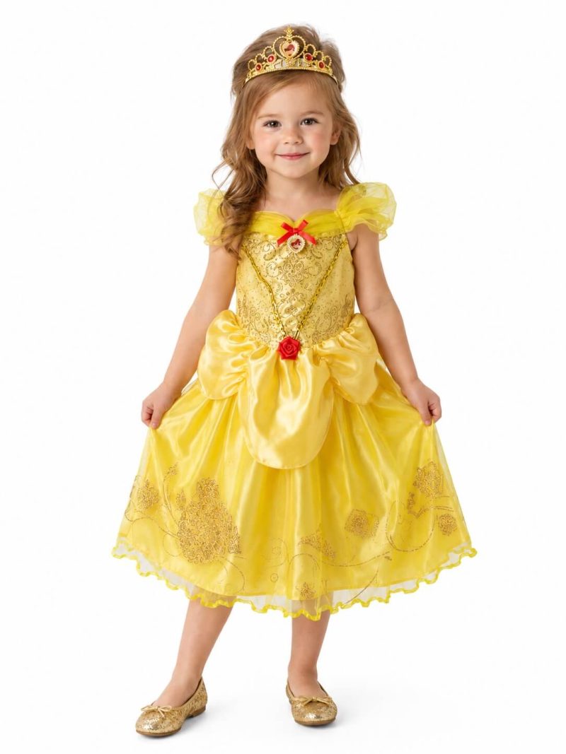 Costume Belle La Bella e la Bestia Bambina 3-4 Anni con Tiara