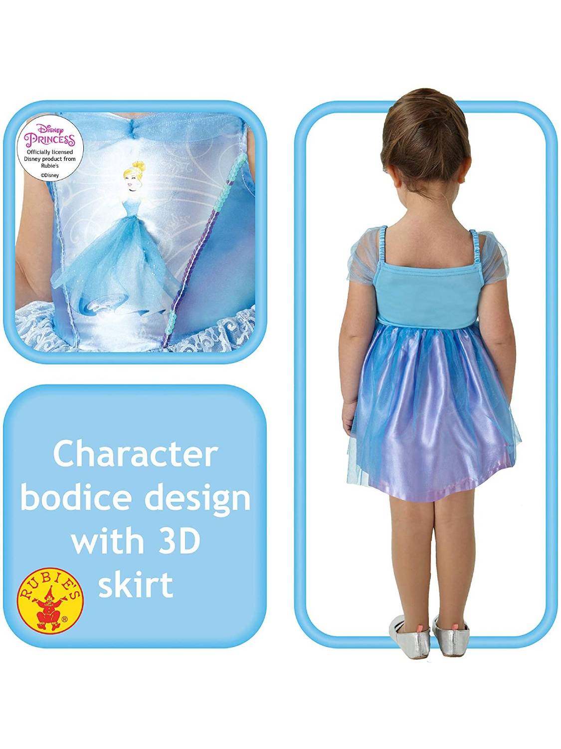 Costume Disney Principessa Cenerentola Ballerina 2-3 anni - immagine 3