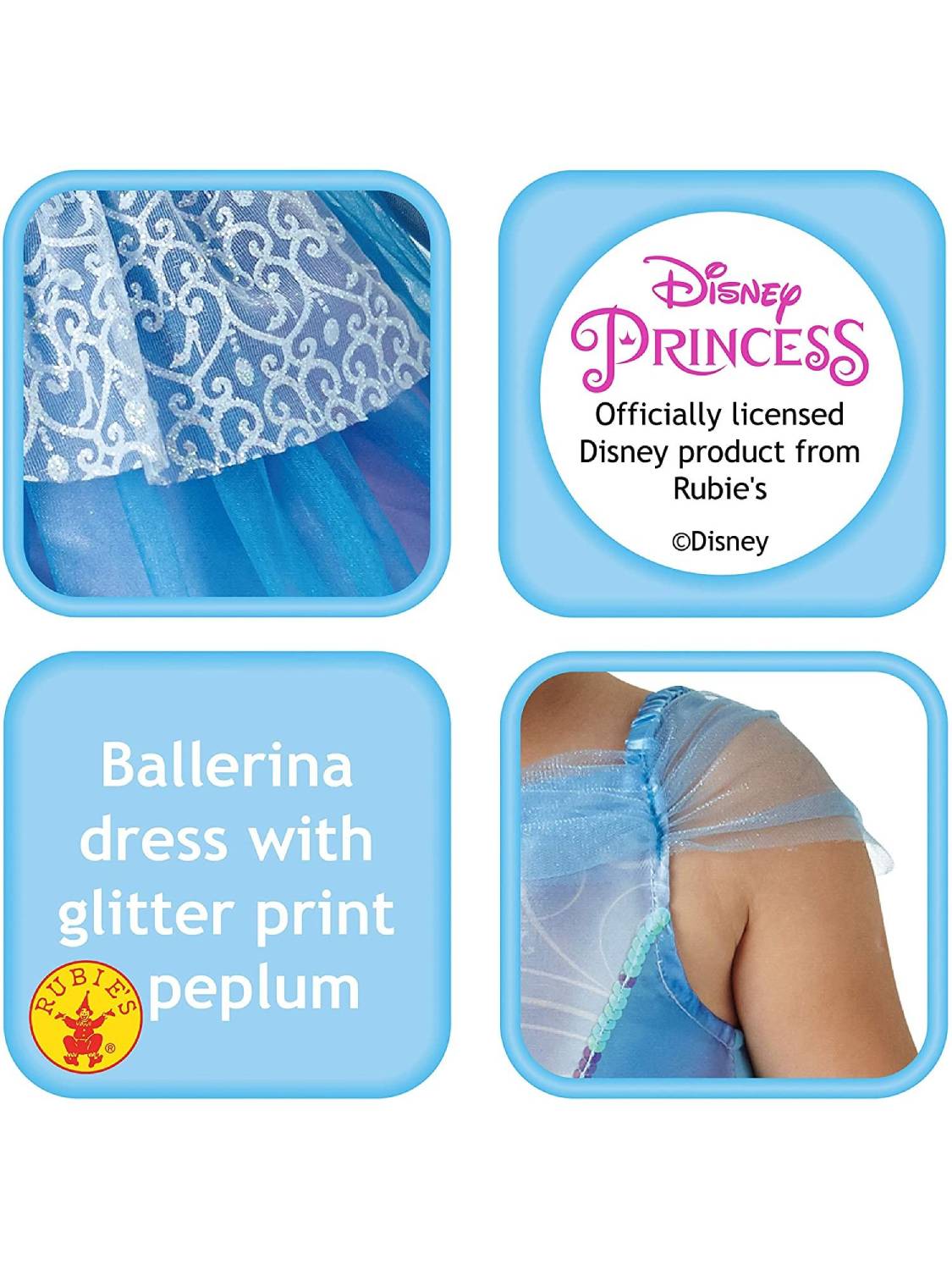 Costume Disney Principessa Cenerentola Ballerina 2-3 anni - immagine 4