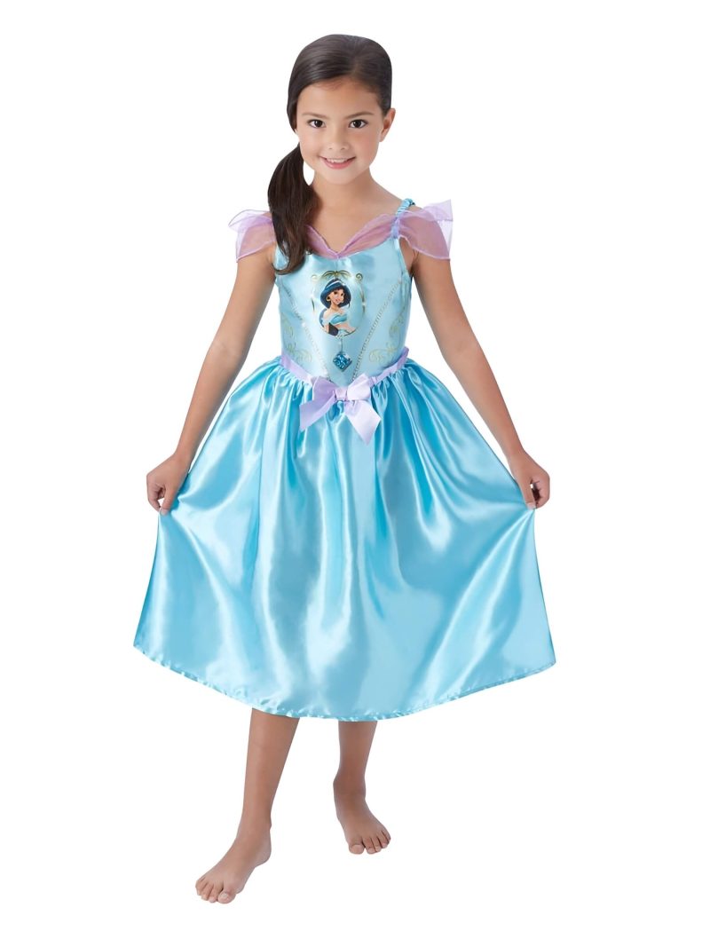 Costume Jasmine Disney Bambina 5-6 Anni Vestito Principessa