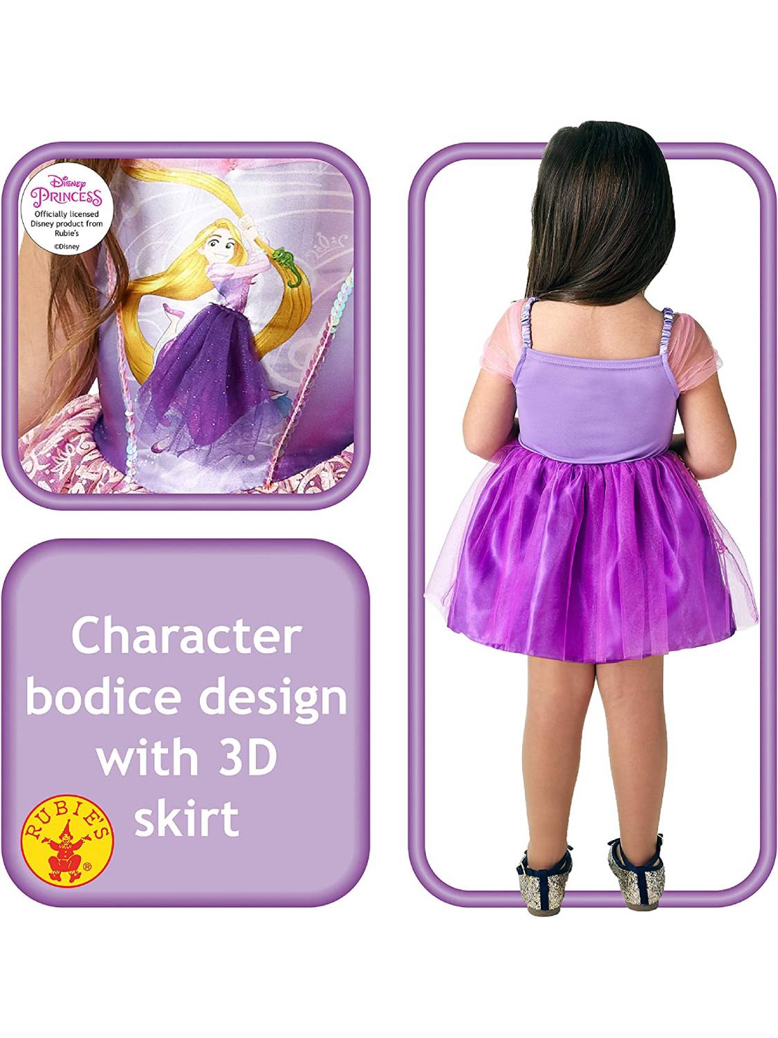Costume Disney Principessa Rapunzel Ballerina 2-3 anni - immagine 3