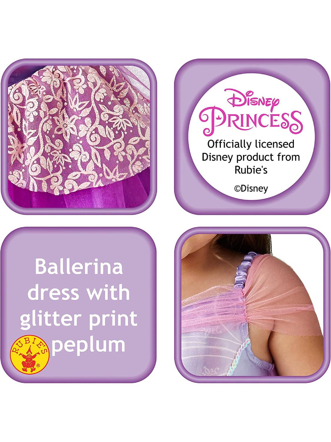 Costume Disney Principessa Rapunzel Ballerina 2-3 anni - immagine 4