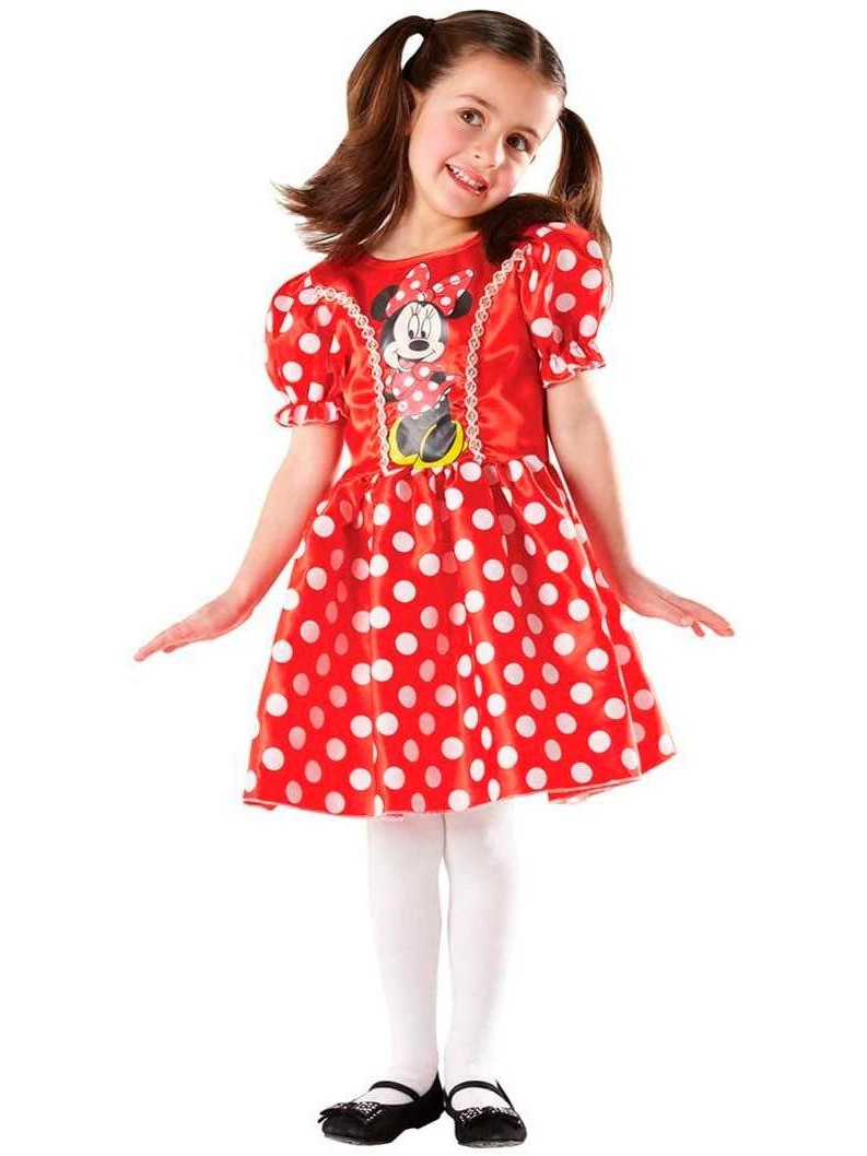 Costume Minnie Mouse Rosso Bambina 5-6 Anni Disney