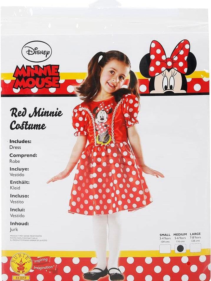 Costume Minnie Mouse Rosso Bambina 5-6 Anni - immagine 2