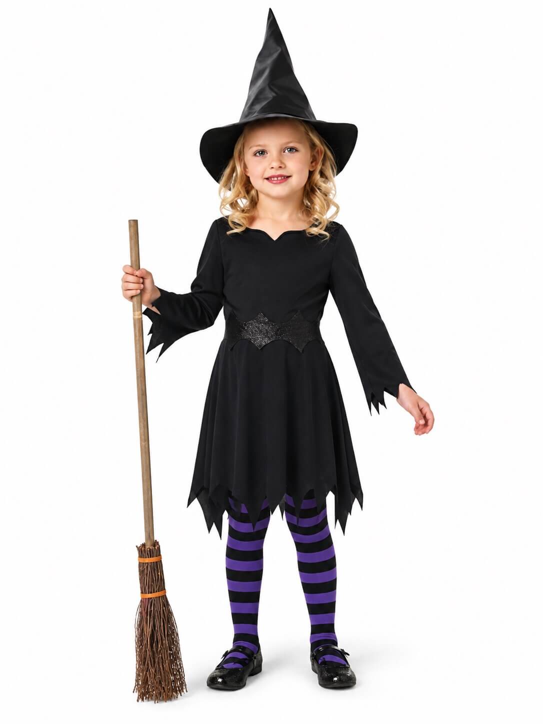 Costume Strega Nera Halloween Bambina 3-8 anni - immagine 3