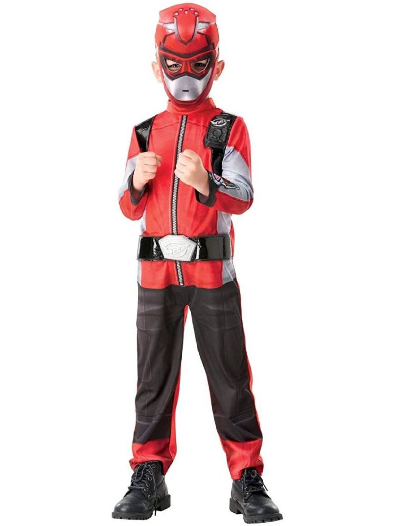 Costume Power Rangers Rosso Bambino 3-4 Anni