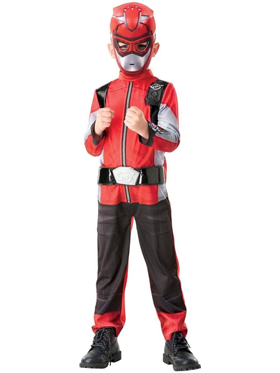 Costume Power Rangers Rosso Bambino 3-4 Anni