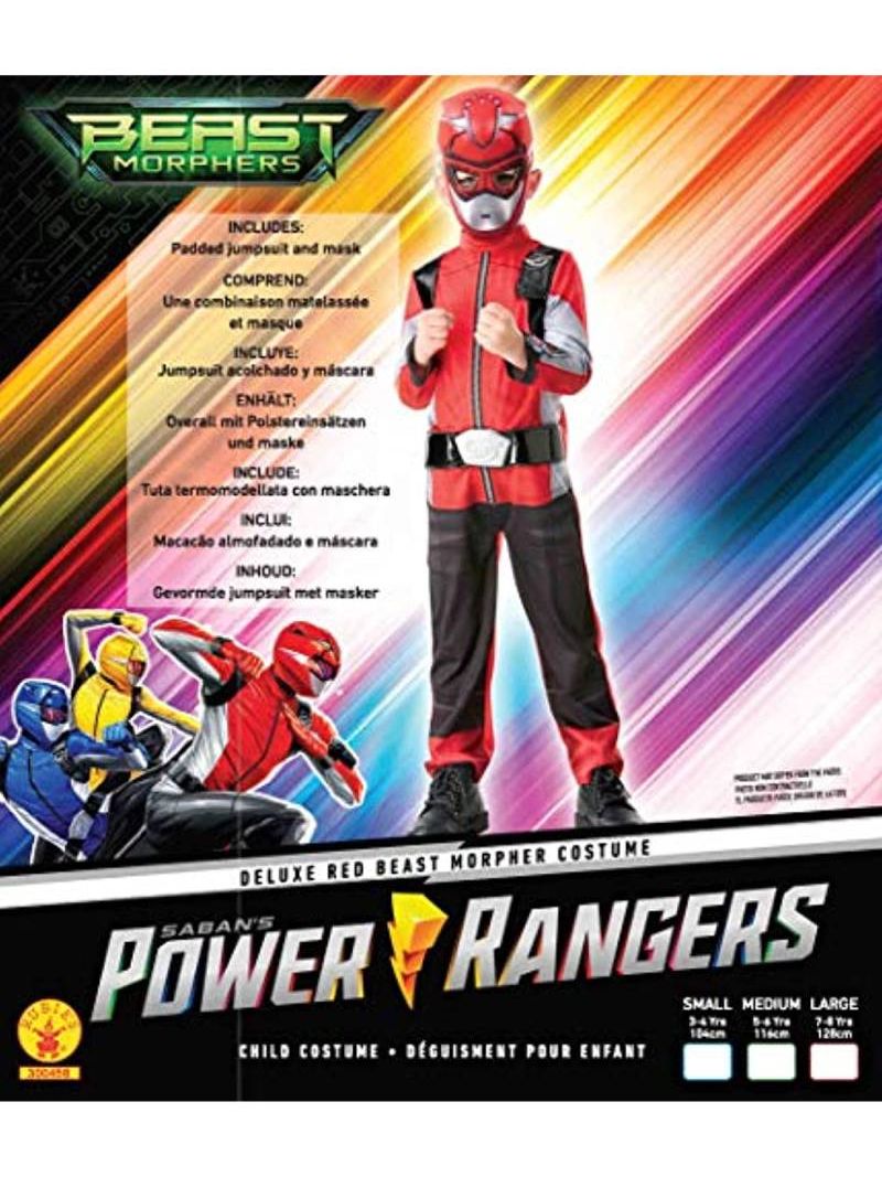 Costume Power Rangers Rosso Bambino 3-4 Anni - immagine 2