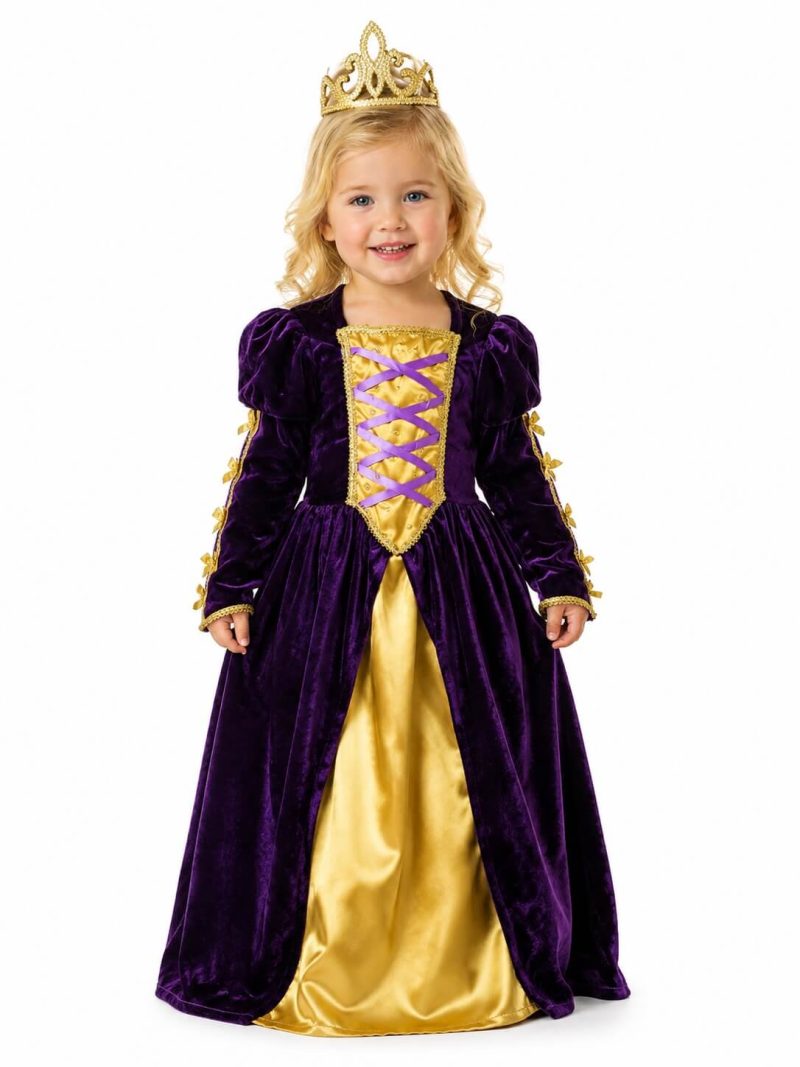 Costume Regina Bambina Rubie's Viola Oro 2-3 Anni