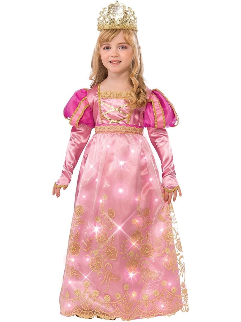 Costume Regina Rosa Luminosa Bambina Rubie's 5-7 Anni