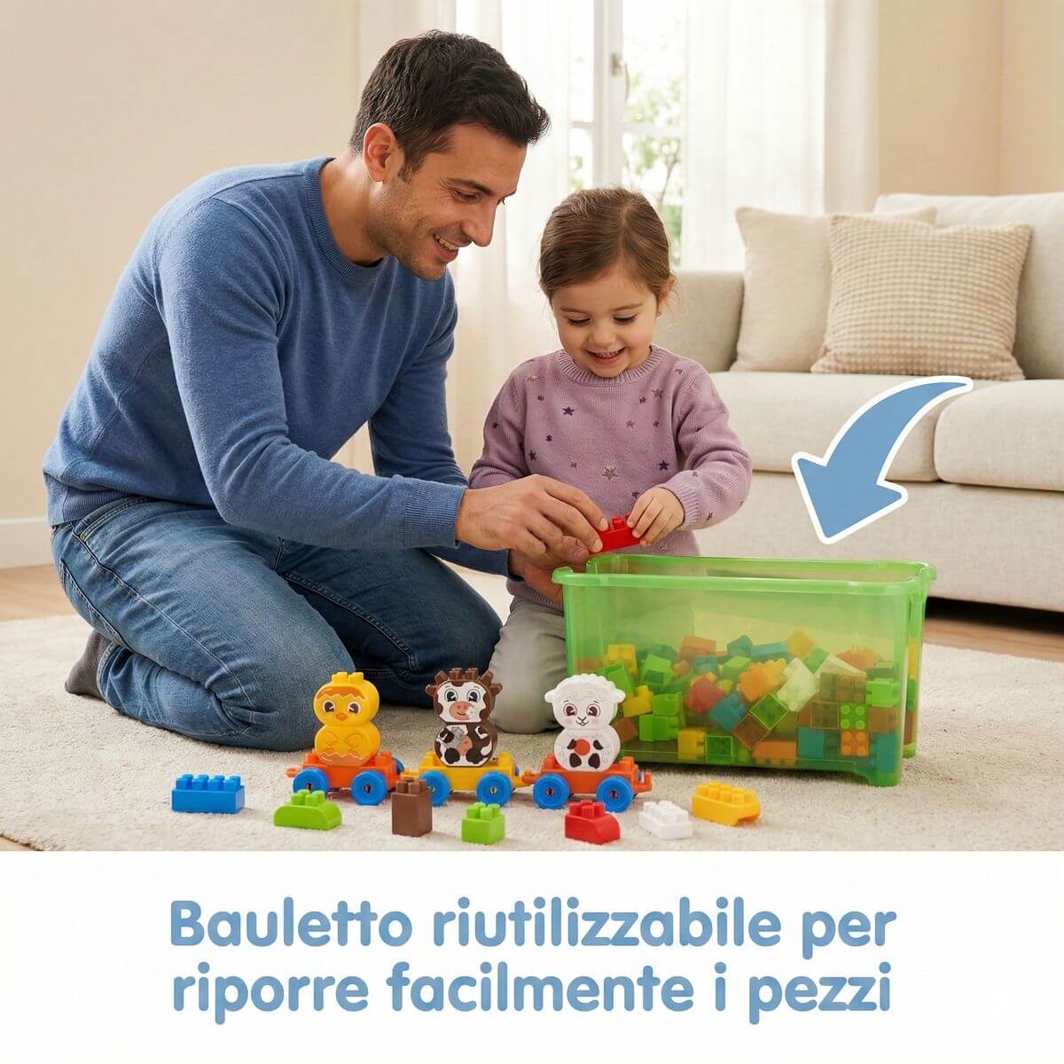 Mattoncini Fattoria Bauletto 250 Pezzi Gioco Costruzioni - immagine 4