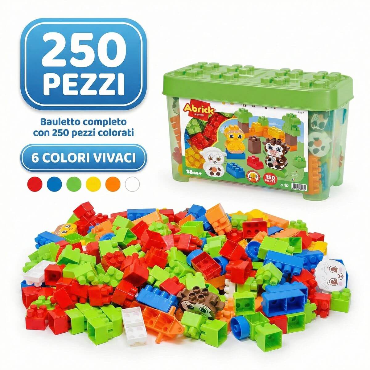 Mattoncini Fattoria Bauletto 250 Pezzi Gioco Costruzioni - immagine 11
