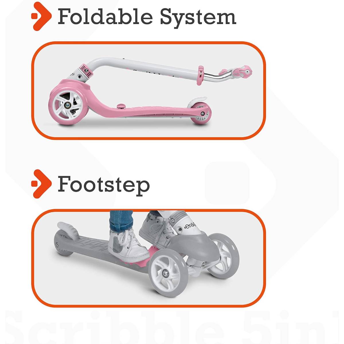 Monopattino On&Go Scribble 5 in 1 Rosa - immagine 5