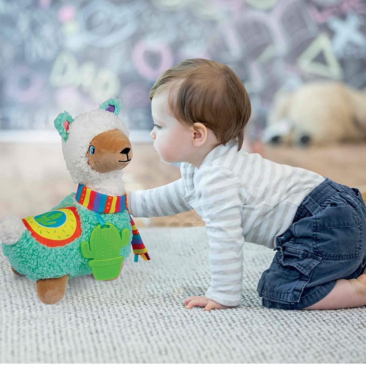 Peluche Dolce Lama Per Neonati Con Melodie e Ciondolo - immagine 3