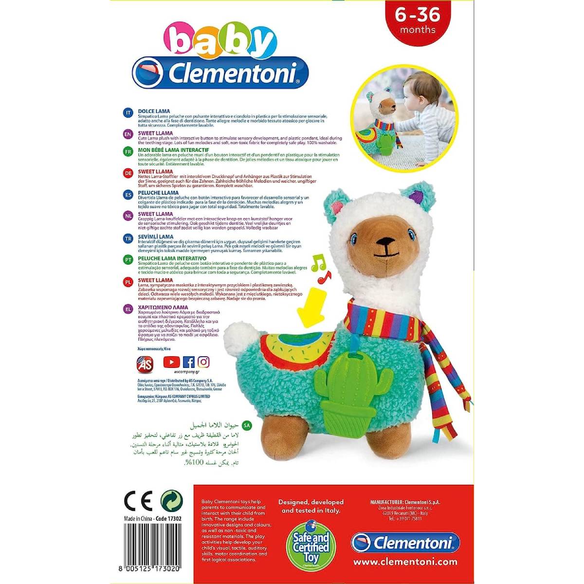 Peluche Dolce Lama Per Neonati Con Melodie e Ciondolo - immagine 8