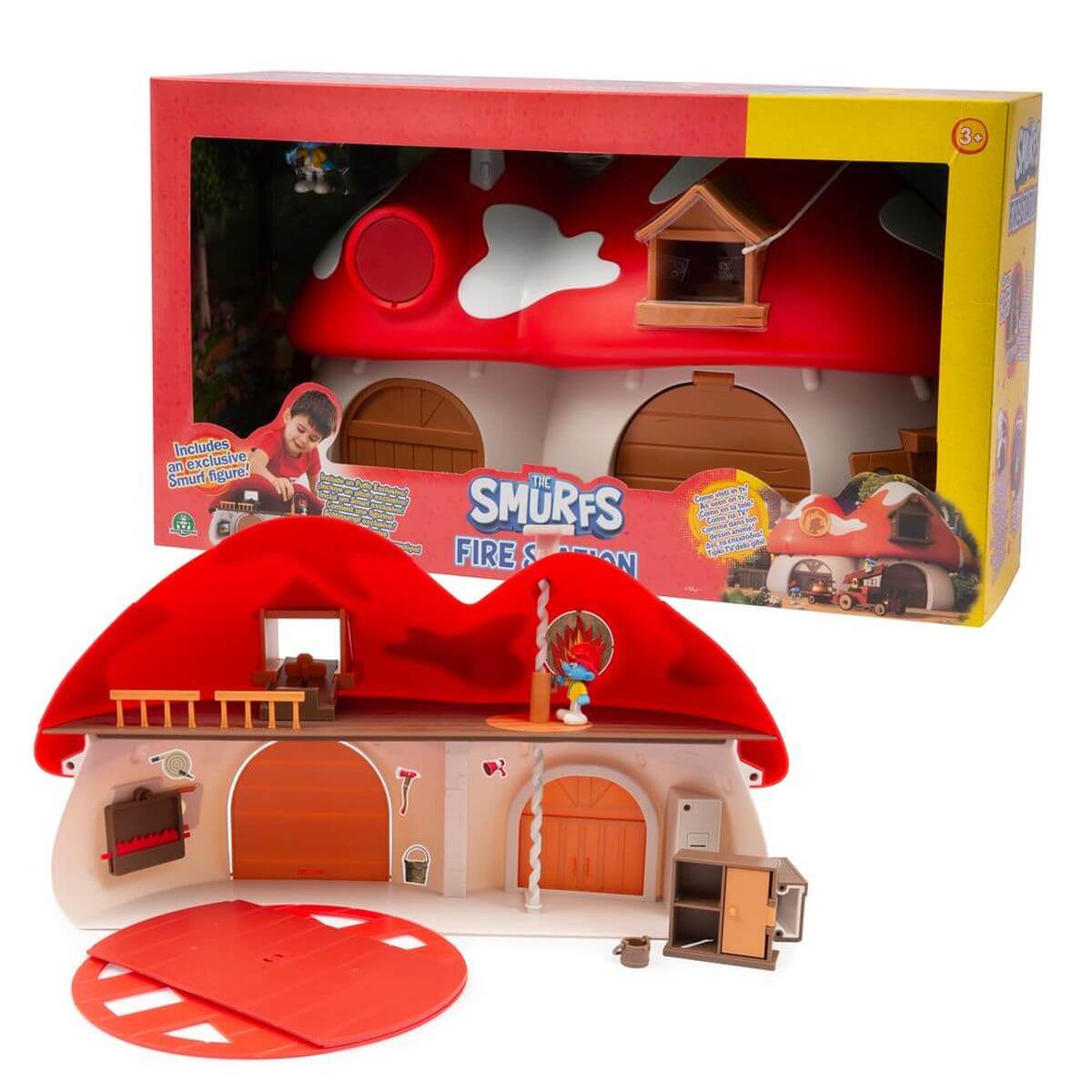 Playset Caserma dei Pompieri con Puffo Tontolone