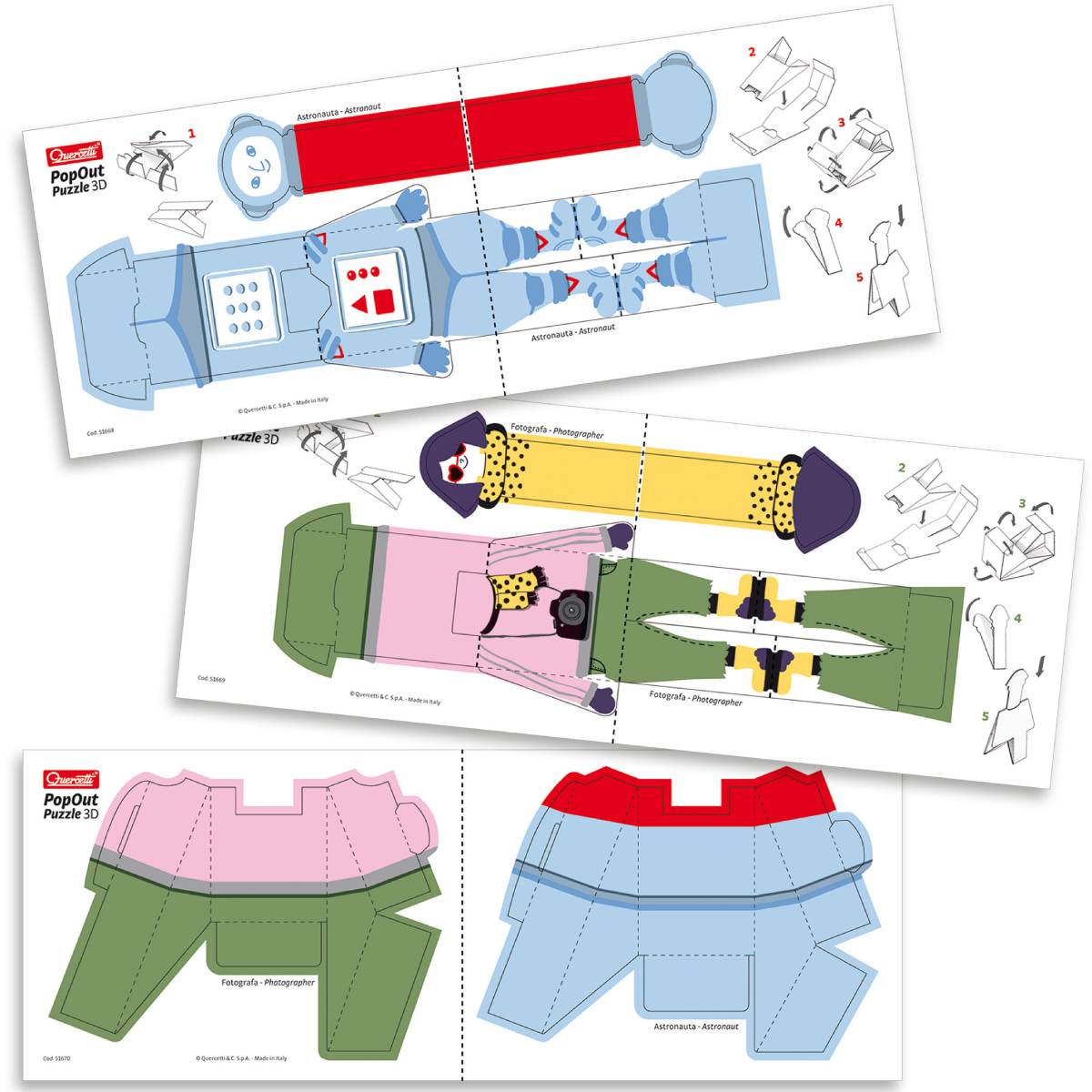 Pop Out Puzzle 3D Astronauta e Fotografa - immagine 3