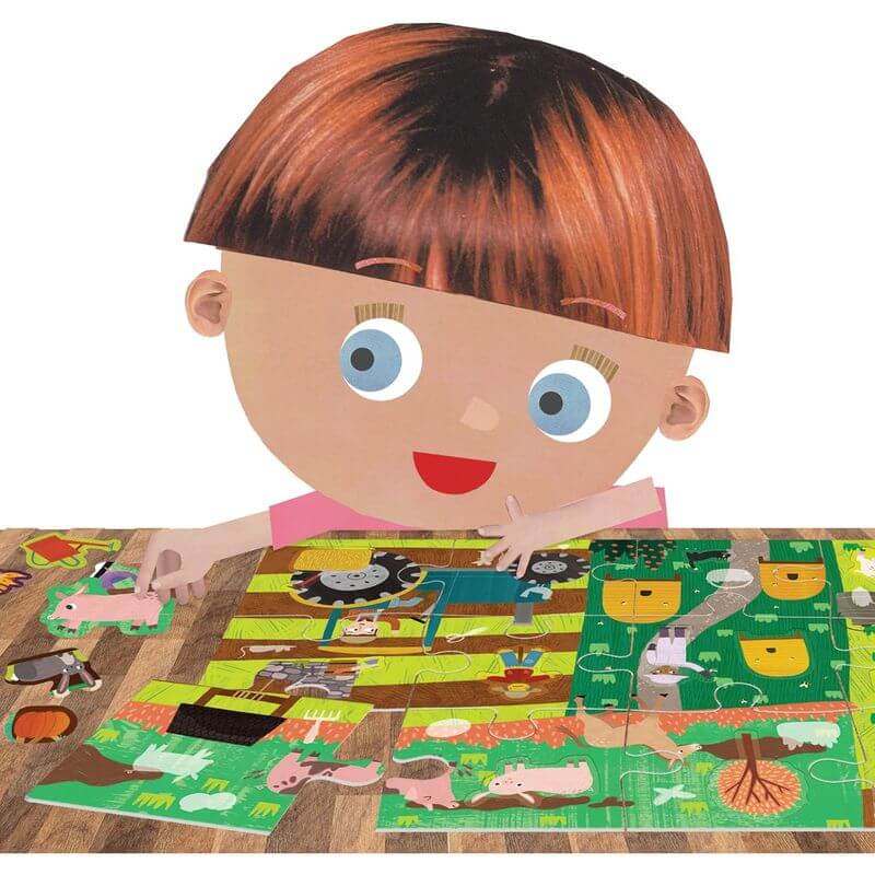 Puzzle Lungo Fattoria con 106 Stickers Headu - immagine 2