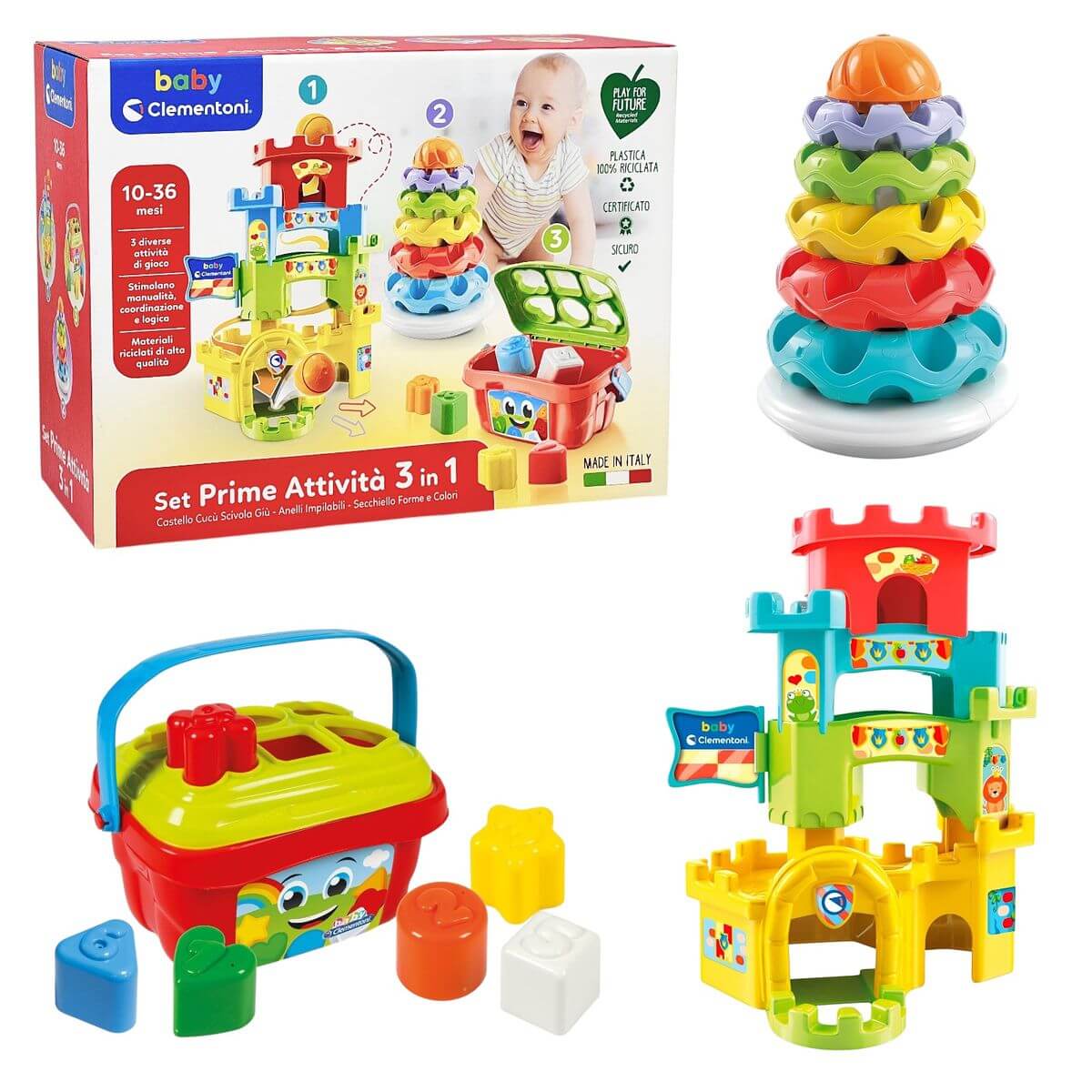 Set Prime Attività 3 in 1 Giocattoli Bambini 10-36 mesi