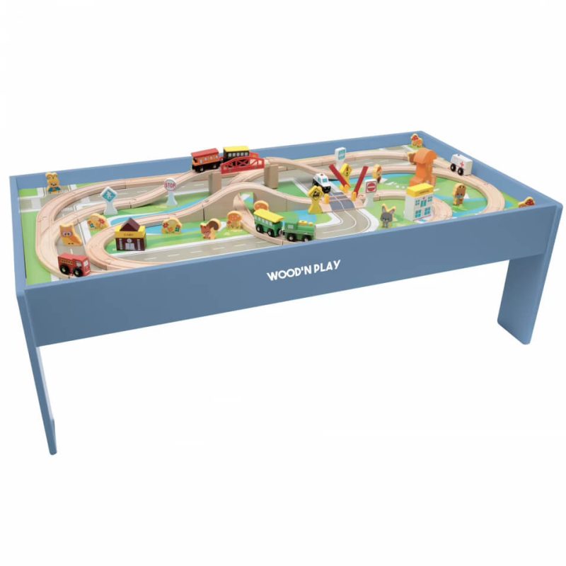 Tavolo Gioco con Pista Treno e Accessori Wood 'n Play