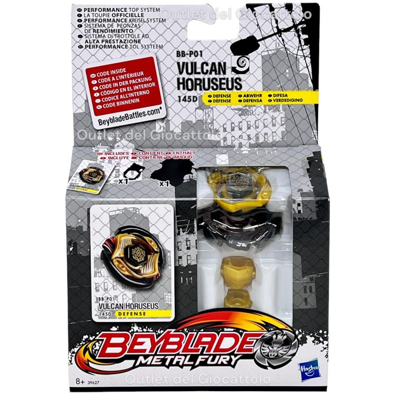 Trottola Beyblade Metal Fury Vulcan Horuseus Difesa
