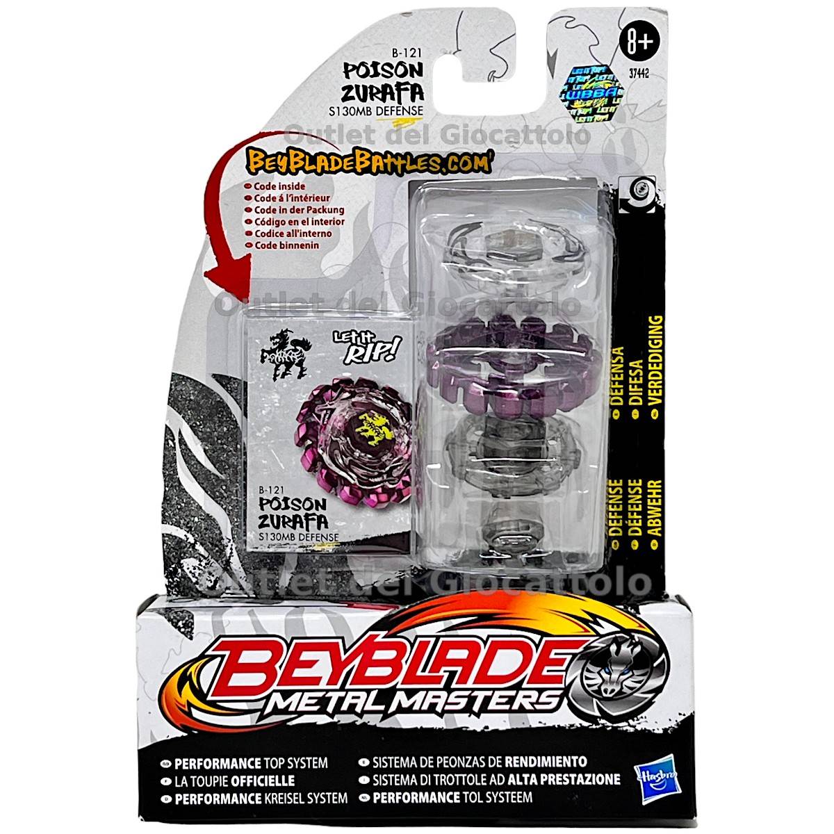 Trottola Beyblade Metal Masters Poison Zurafa Difensiva