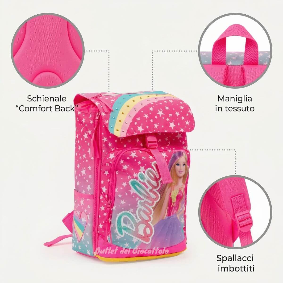 Zaino Barbie Estensibile Round Scuola Elementare - immagine 8