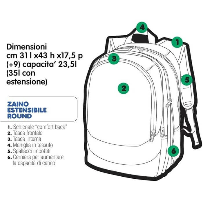Zaino GoPop Estensibile Born To Play 3 Scomparti - immagine 6