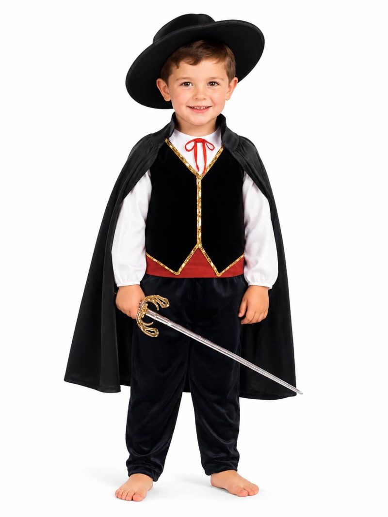 Costume Bandito Bambino 4 Anni Mantello e Gilet