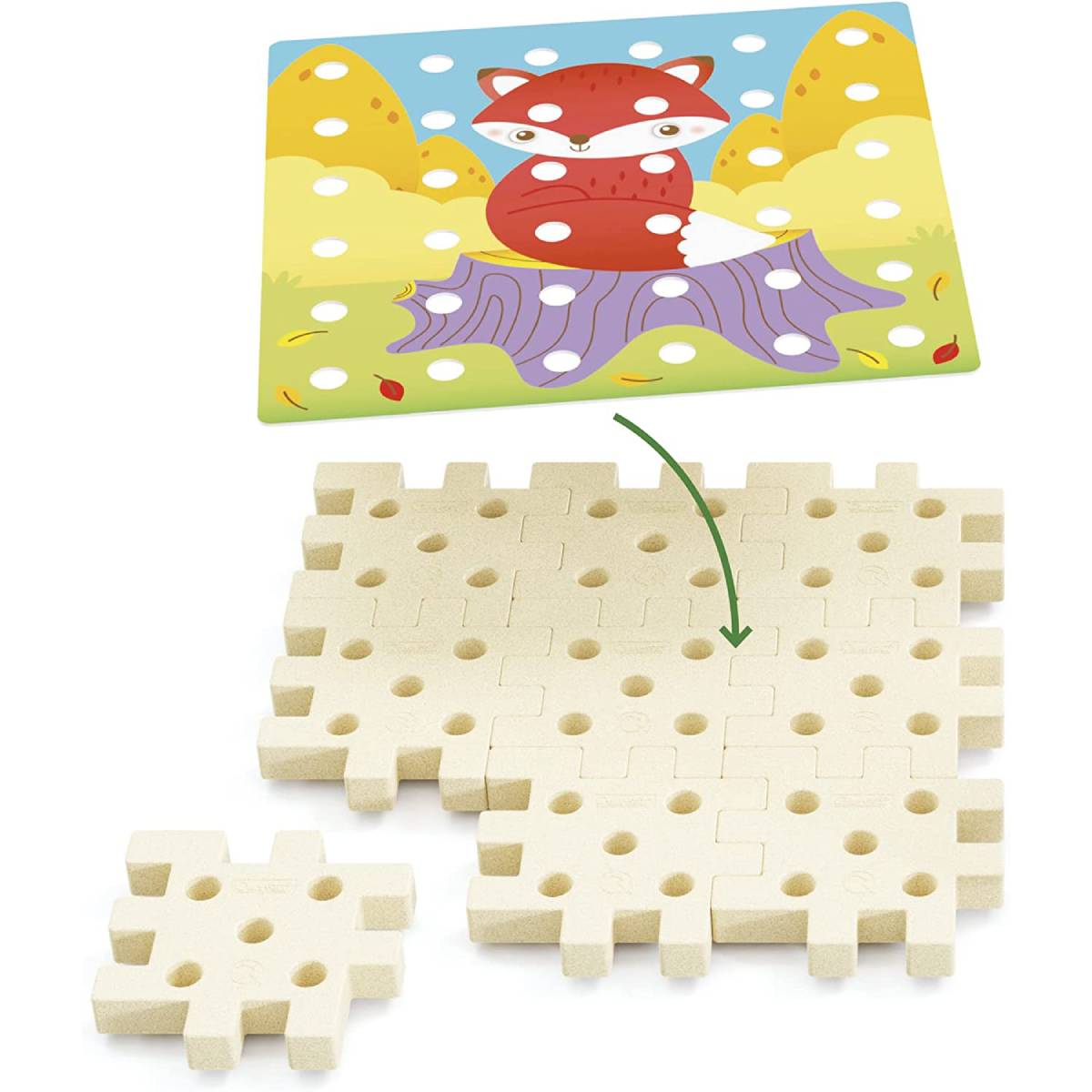 Mosaico con Chiodoni Età 2-5 Anni Jumbo Peggy PlayBio - immagine 3