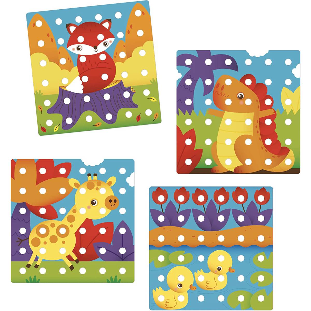 Mosaico con Chiodoni Età 2-5 Anni Jumbo Peggy PlayBio - immagine 4