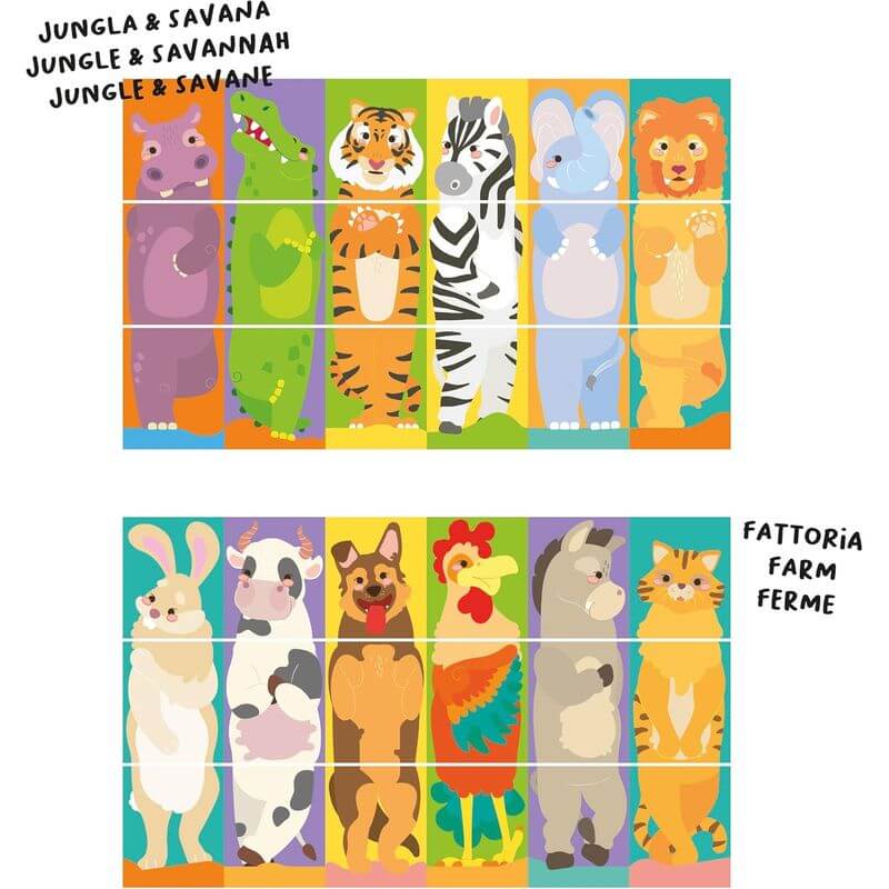 Puzzle Rotante Quercetti Tubò Mix & Match Animali 02582 - immagine 5