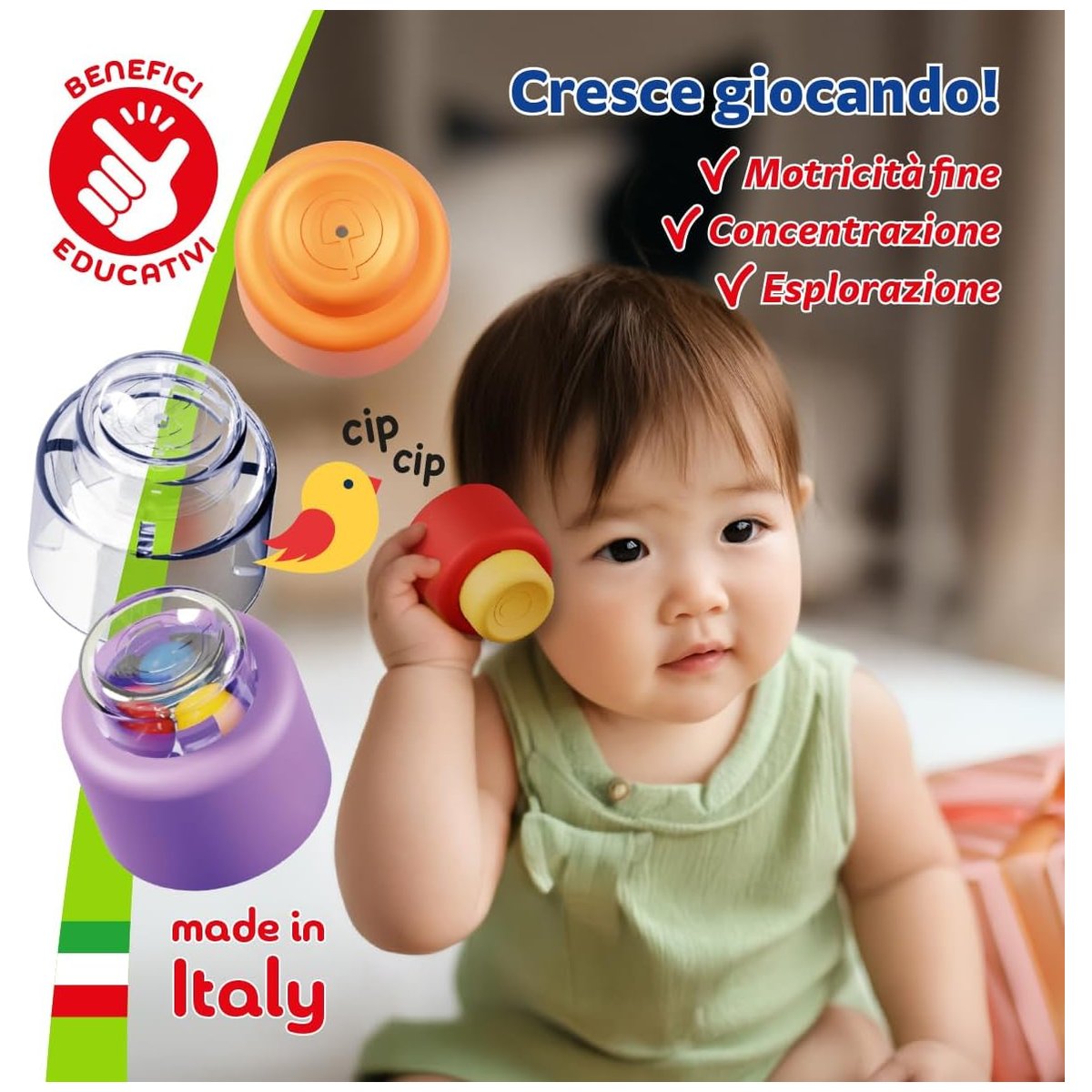 Blocchi Momy Soft impilabili con texture, luci e suoni diversi da esplorare