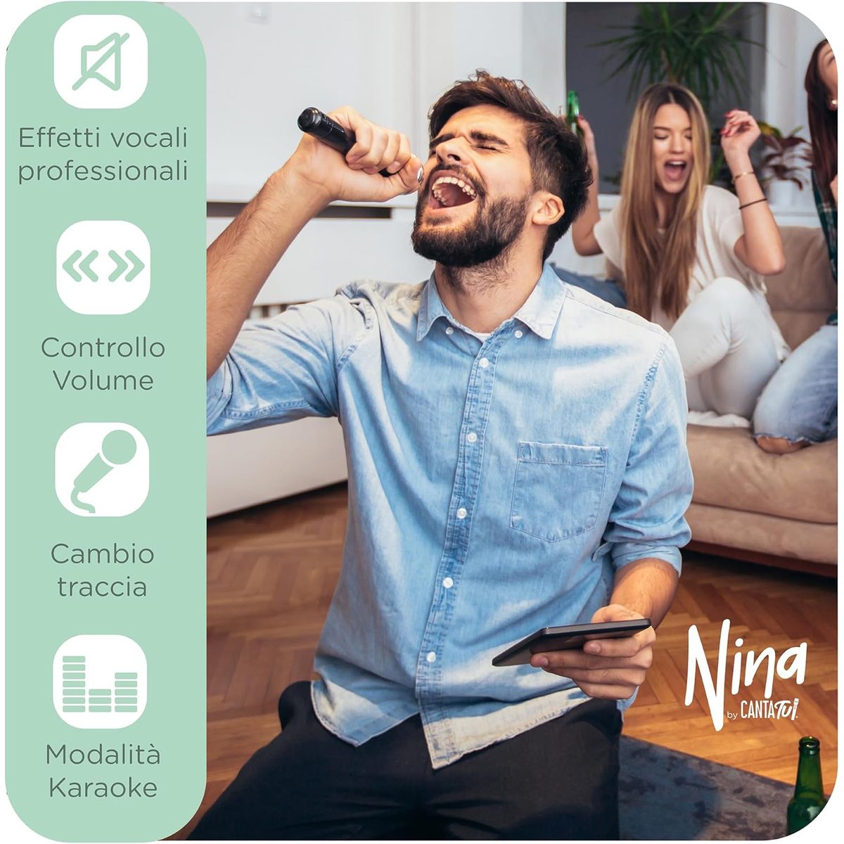 Canta Tu Nina karaoke con effetti vocali e controllo volume