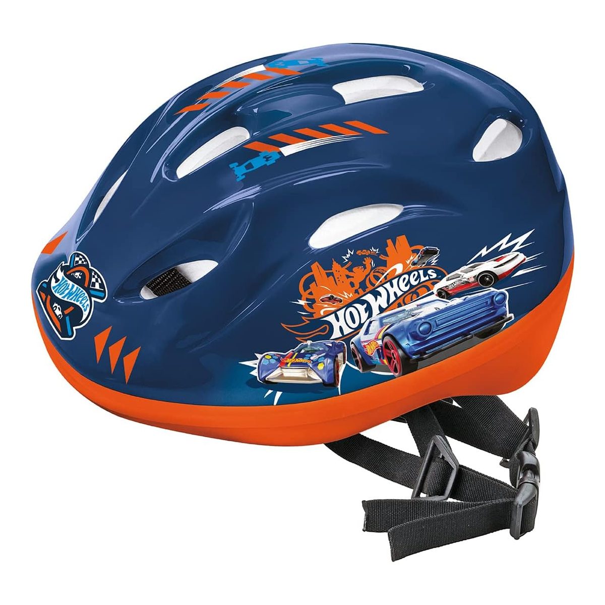Casco bambino bici Hot Wheels vista laterale con grafica auto