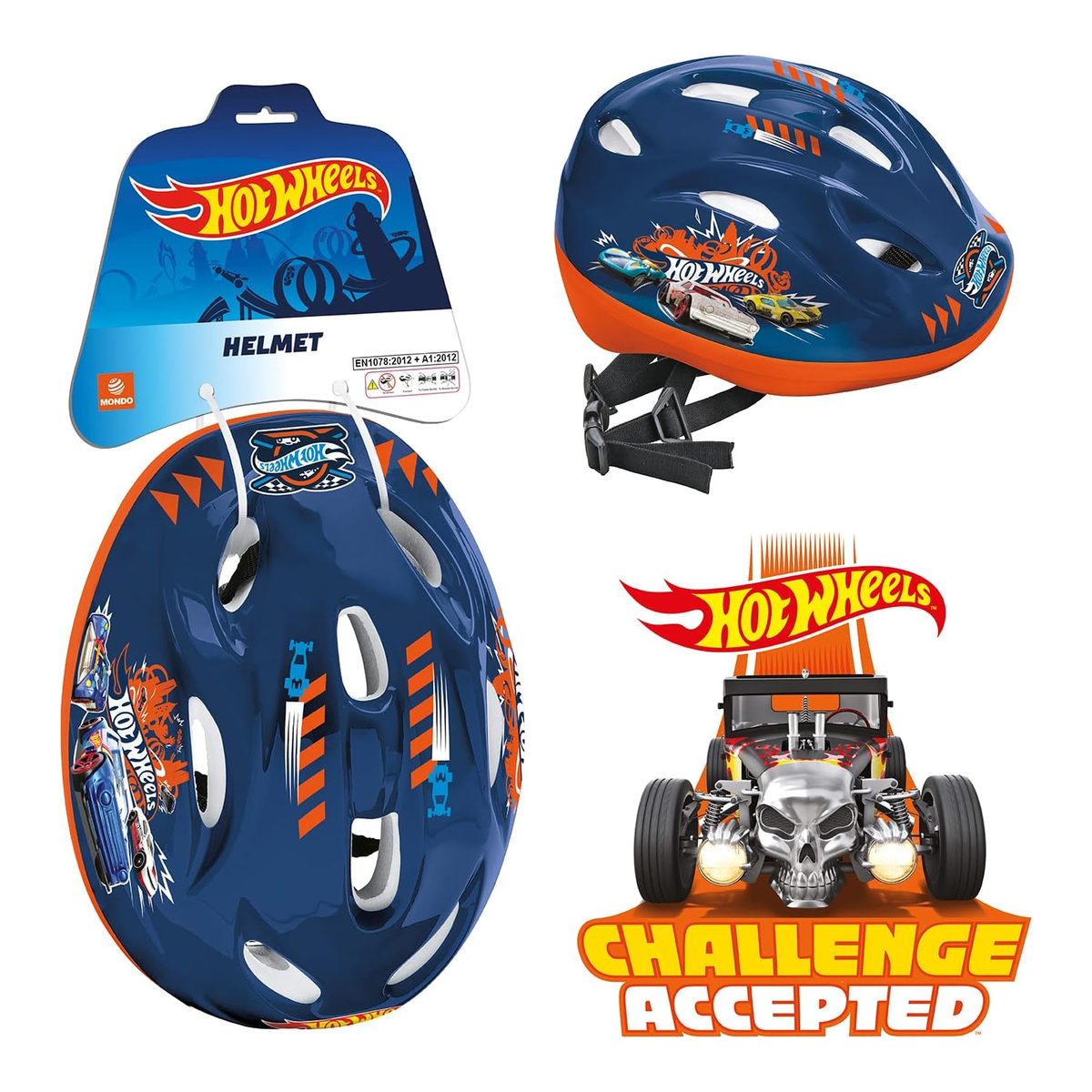 Confezione del casco bambino bici Hot Wheels Mondo