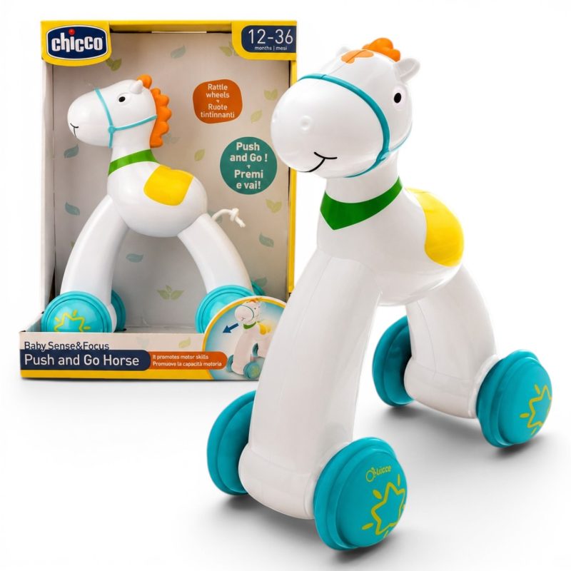 Cavallino trainabile Push and Go Chicco vista frontale