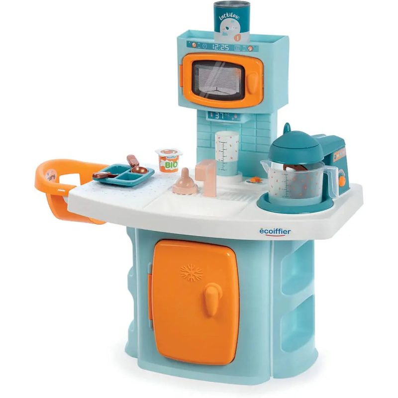Cucina per bambole Ecoiffier Nursery 11 pezzi con frigo, microonde e accessori