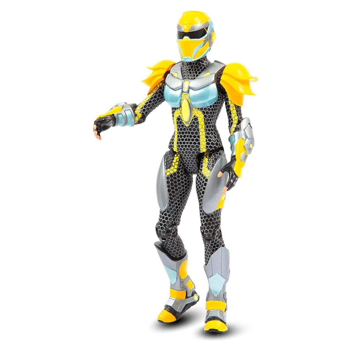 Action figure Gormiti Skye 15 cm, Scion del Clan dell'Aria con armatura effetto silver, vista frontale