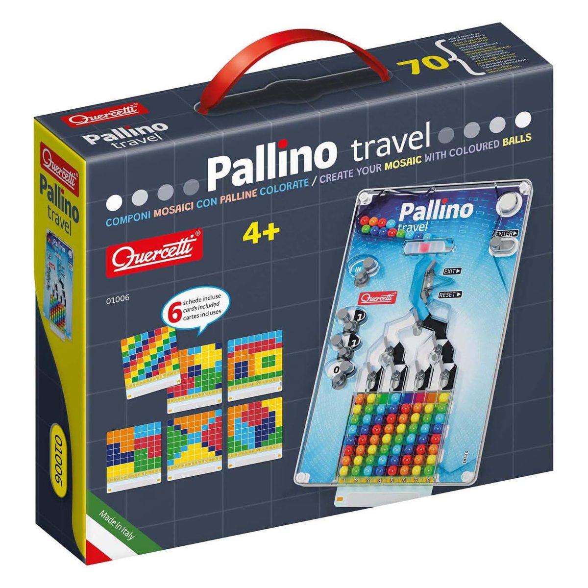 Confezione Quercetti Pallino Travel 01006 con 6 schede mosaico incluse, eta 4+