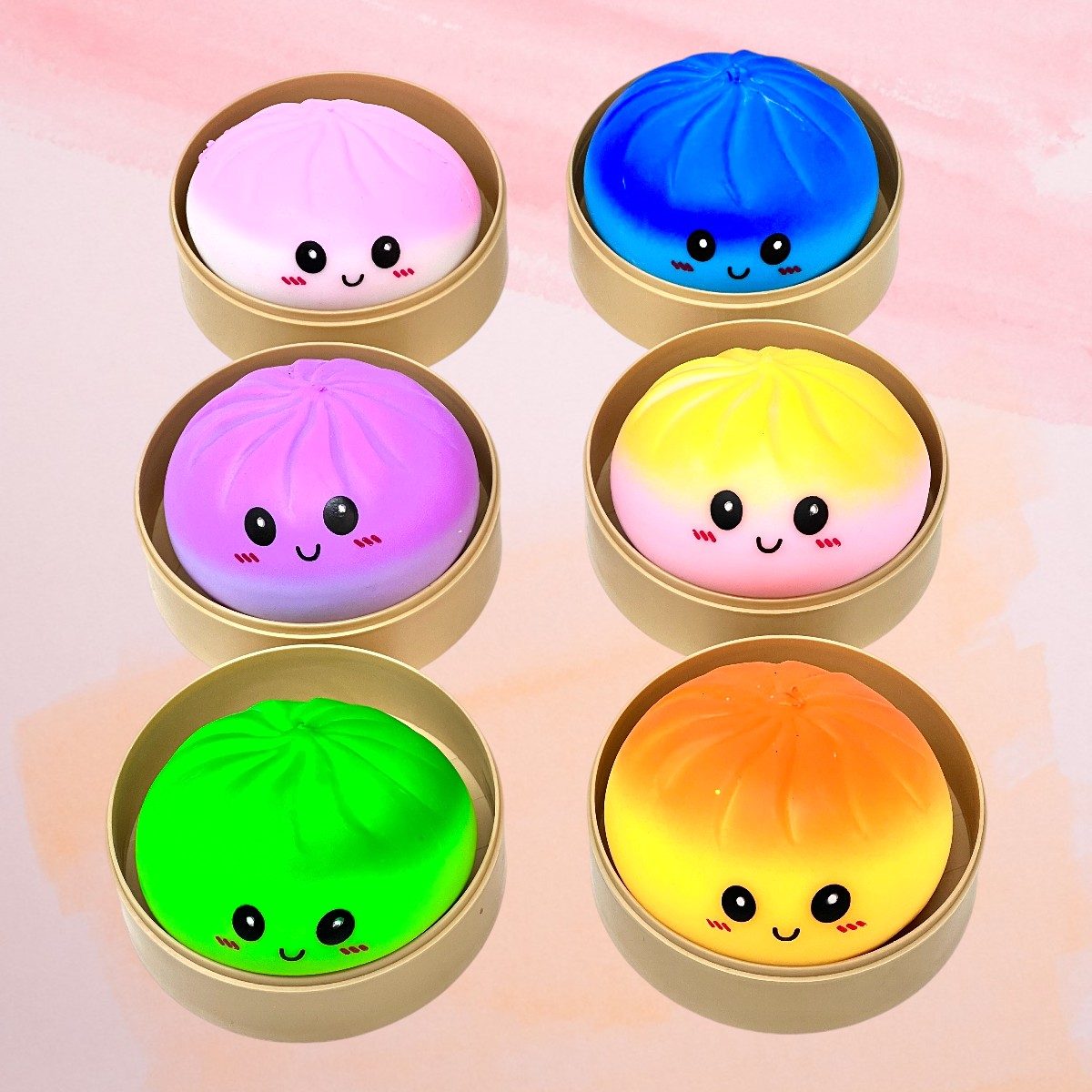 Collezione di squishy giganti Bao Kawaii colorati