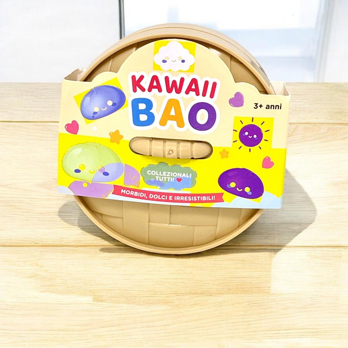 Squishy Bao Kawaii singolo nella confezione cestello per la cottura al vapore