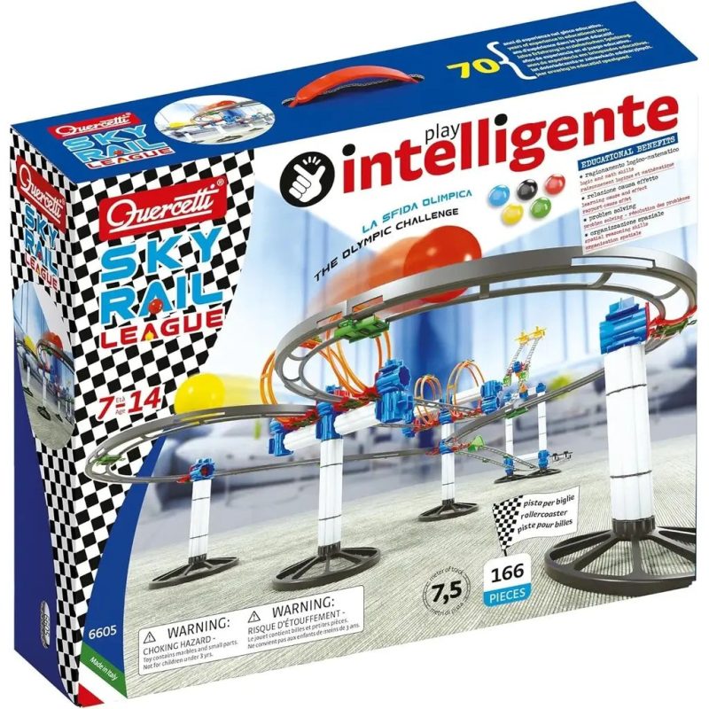 Confezione pista per biglie Quercetti Skyrail League 6605 da 166 pezzi